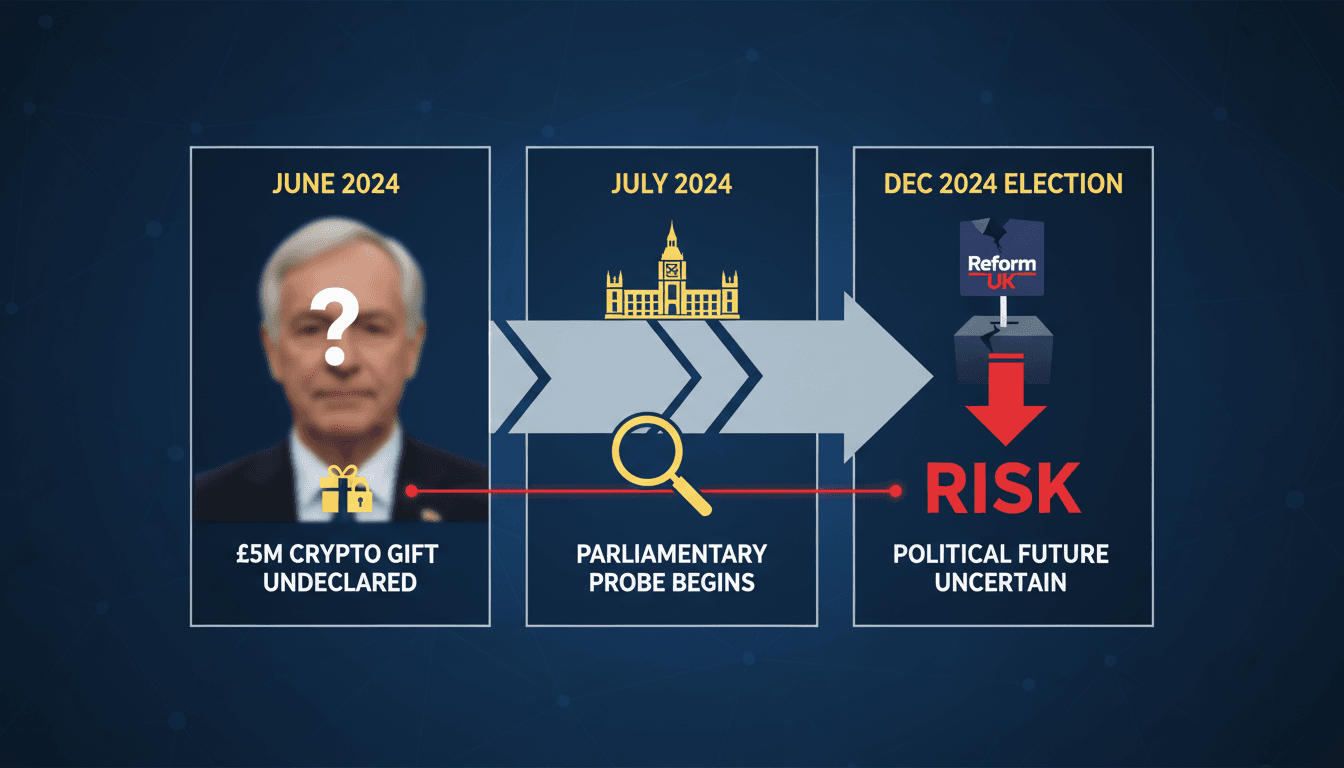 Nigel Farage under investigation for undeclared gift from crypto billionaire