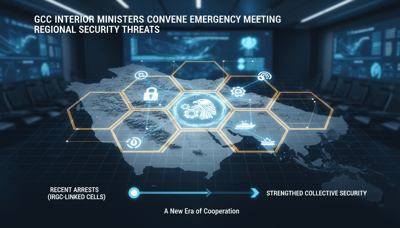 GCC interior ministers meeting in Riyadh to discuss security issues.