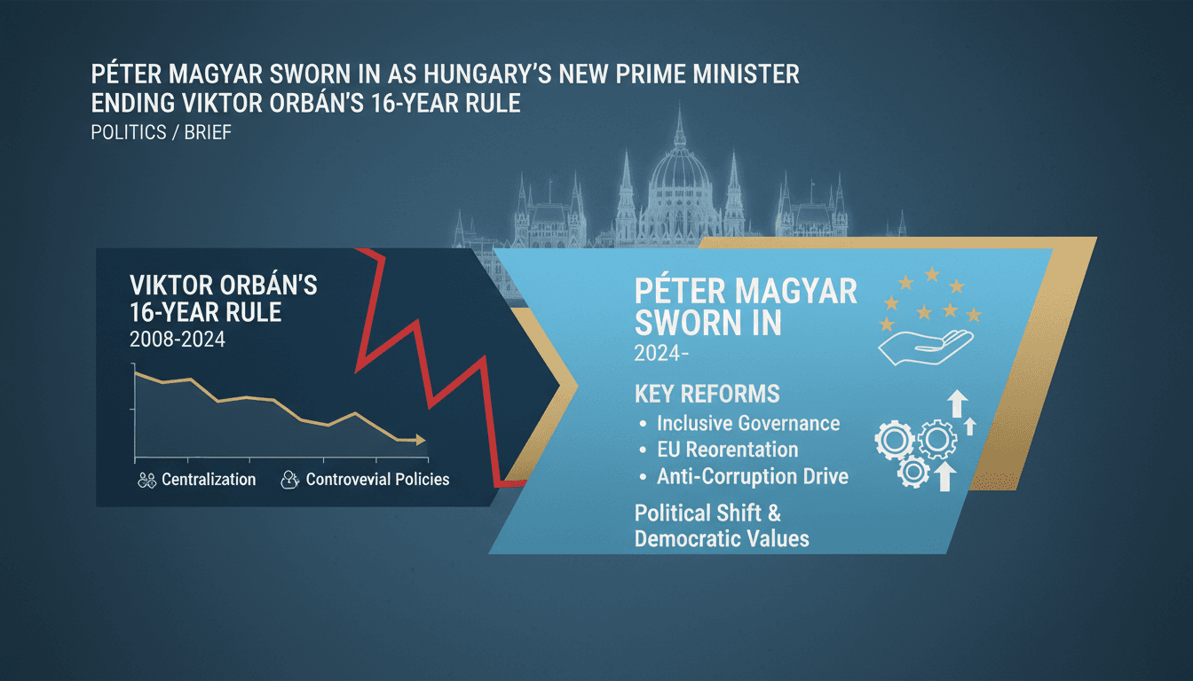 Péter Magyar sworn in as Hungary's new prime minister ending Viktor Orbán's 16-year rule