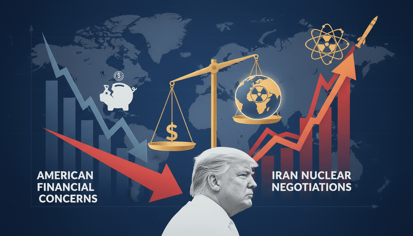 President Trump addressing the media on Iran negotiations.