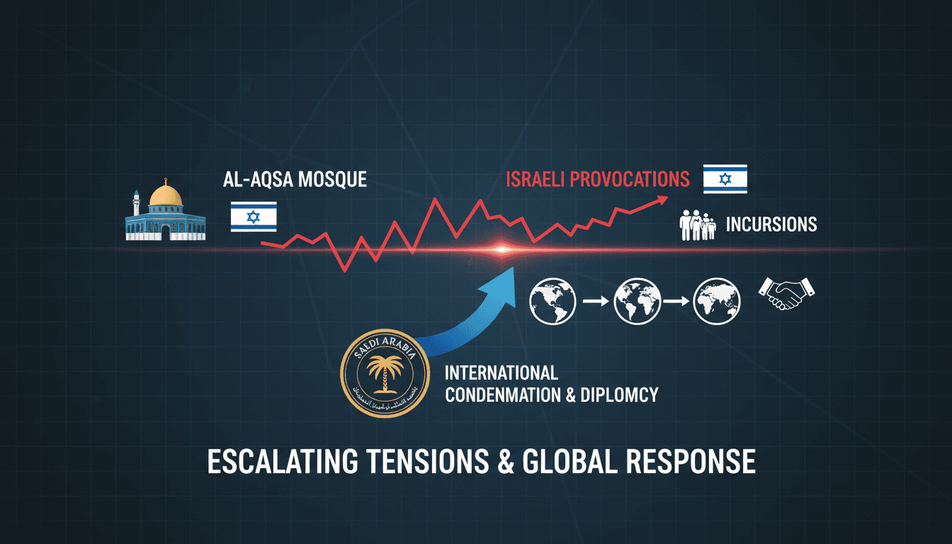 Saudi Arabia's Foreign Ministry condemns Israeli actions at Al-Aqsa Mosque.
