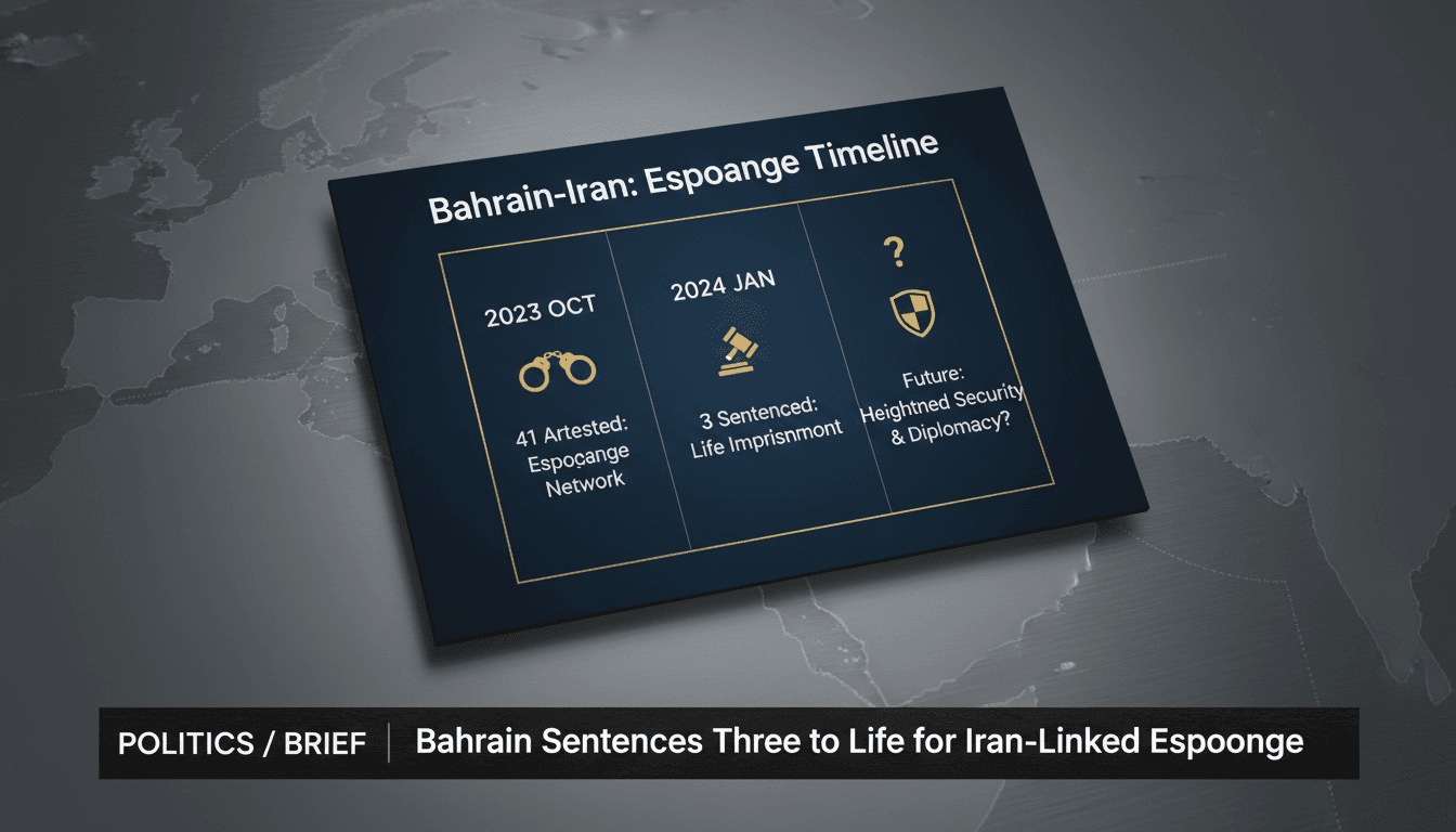 Bahraini court sentences three to life for espionage linked to Iran's IRGC