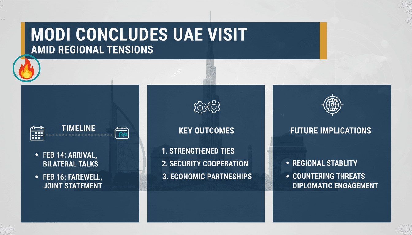 Modi Concludes Diplomatic Visit to UAE Amid Regional Tensions
