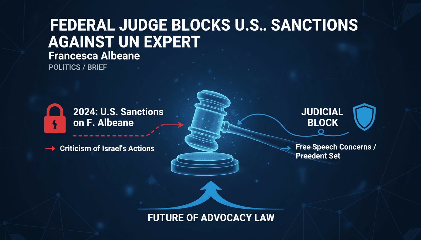 Federal Judge Blocks U.S. Sanctions Against UN Expert Francesca Albanese