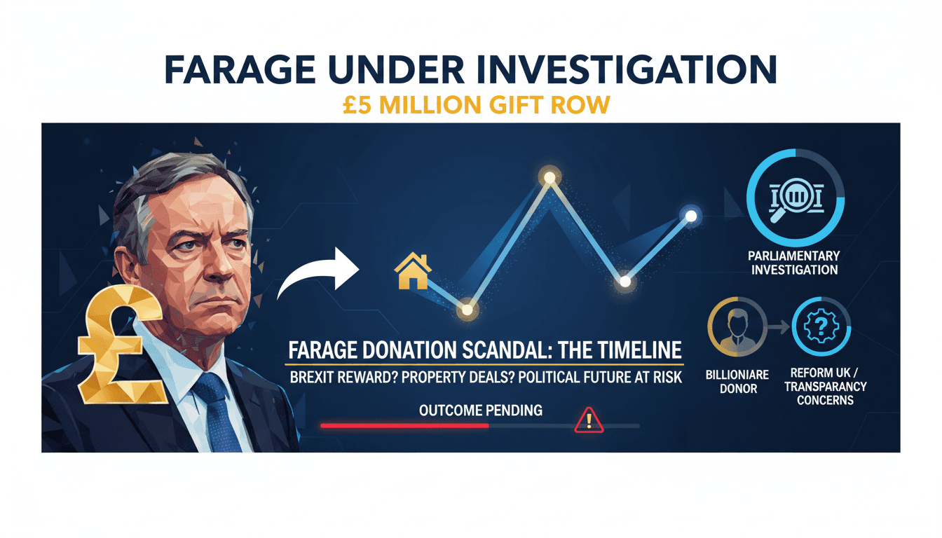 Nigel Farage under parliamentary investigation for £5 million gift from billionaire donor