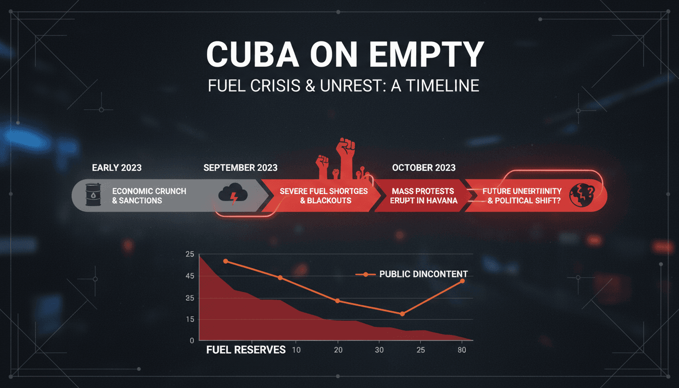Protesters in Havana demonstrating against fuel shortages and blackouts in Cuba.