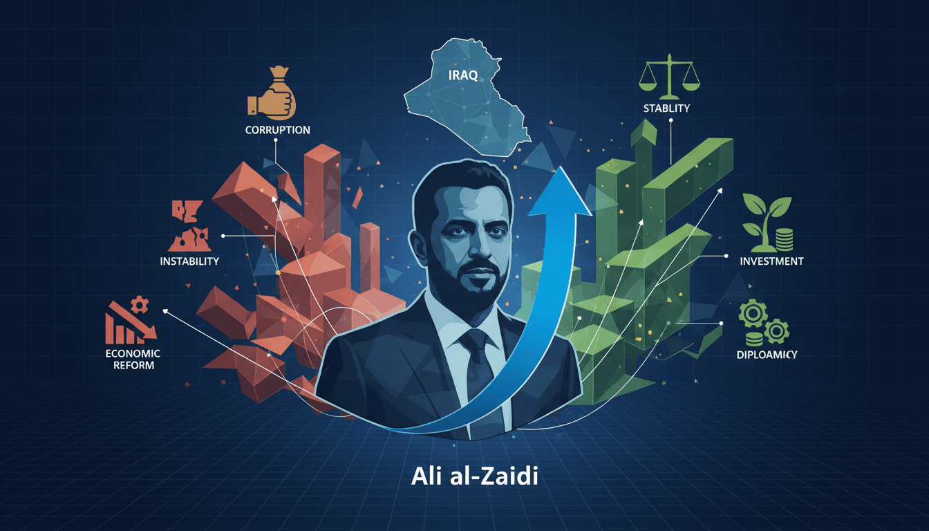 Ali al-Zaidi being sworn in as Iraq's new Prime Minister in Baghdad.