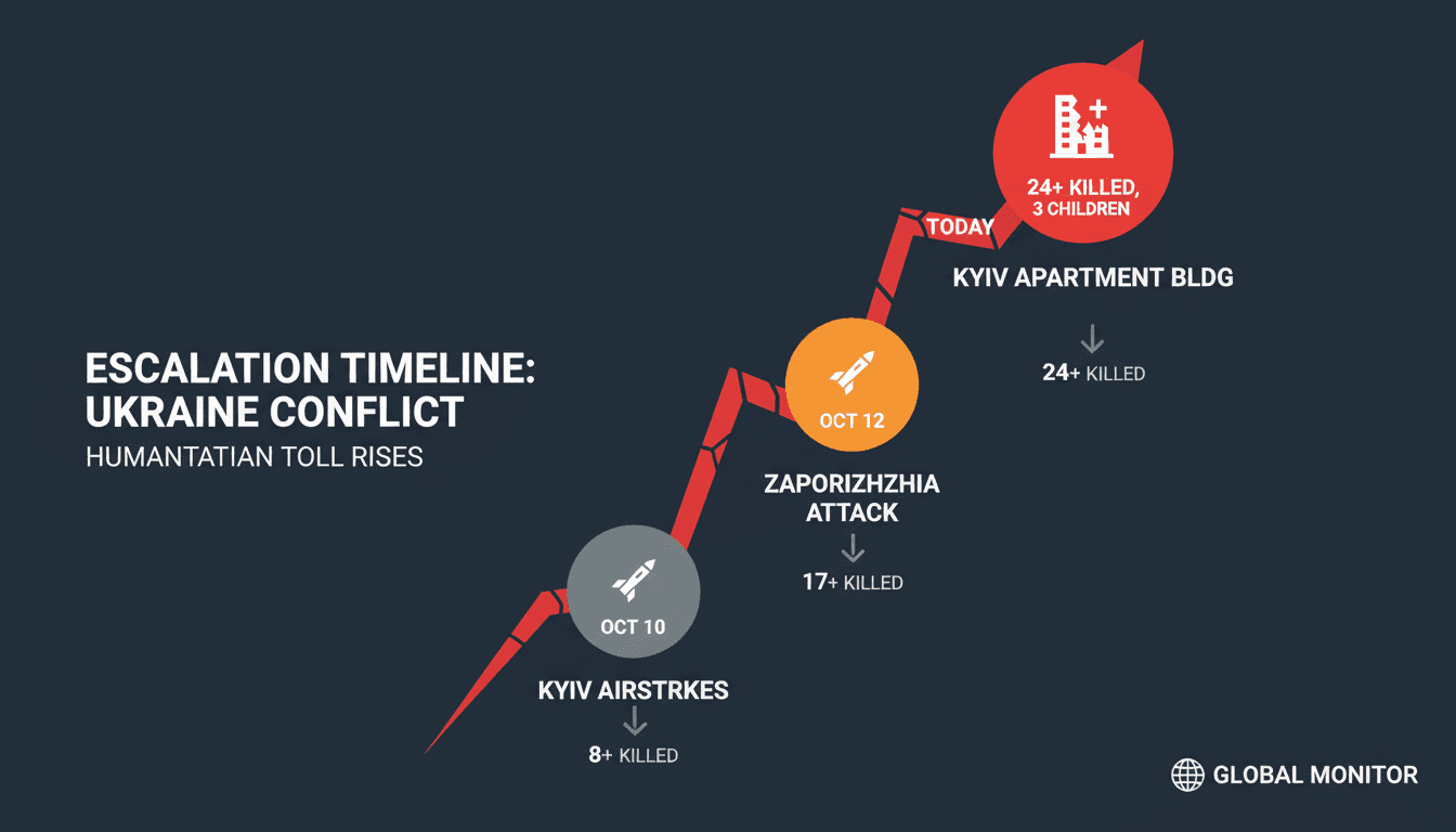 Russian missile strike in Kyiv kills 24 amid ongoing conflict escalation