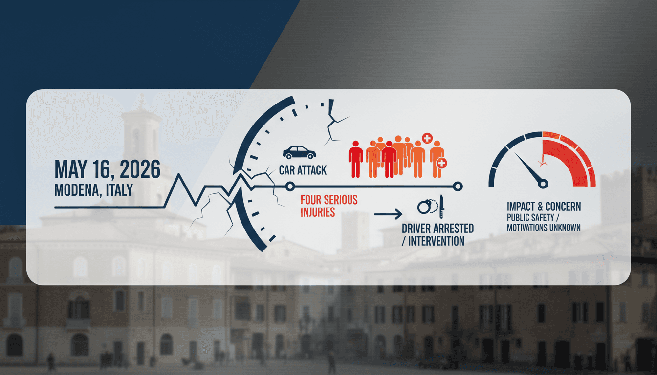 Car attack injures eight pedestrians in Modena Italy
