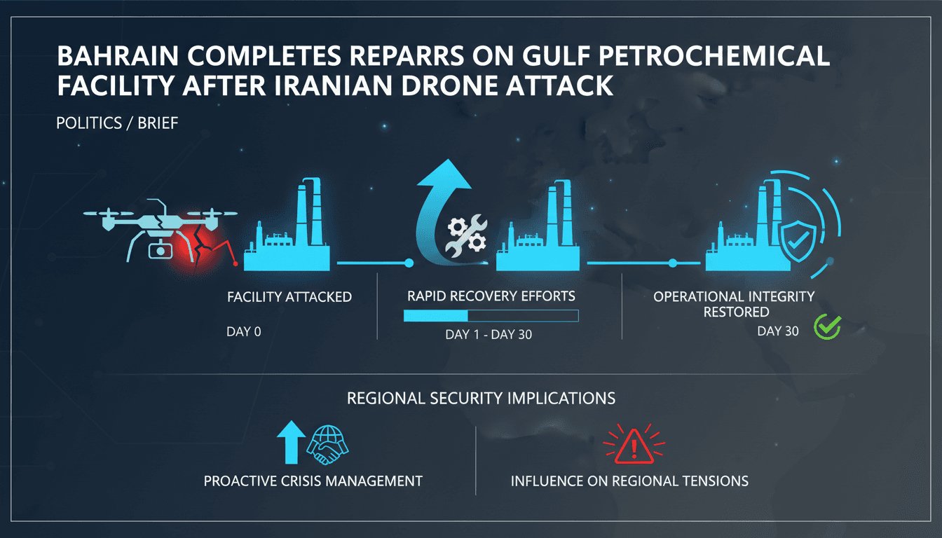Bahrain Completes Repairs on Gulf Petrochemical Facility After Iranian Drone Attack