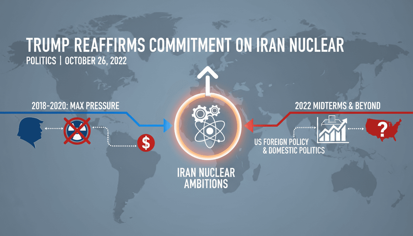 President Trump addressing the press on Iran's nuclear ambitions.