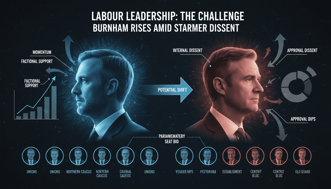 Andy Burnham positions himself as a challenger to Labour Party leadership amid internal dissent