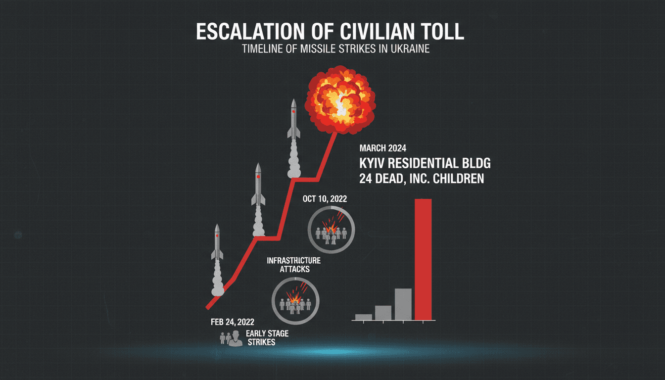 Russian missile strike in Kyiv kills 24 including children
