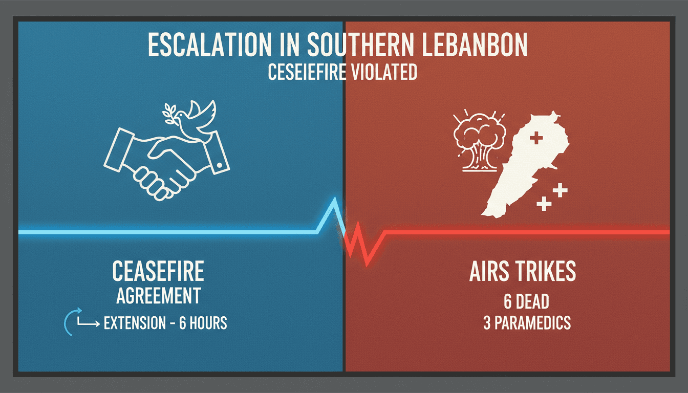 Israeli airstrikes in southern Lebanon following ceasefire extension