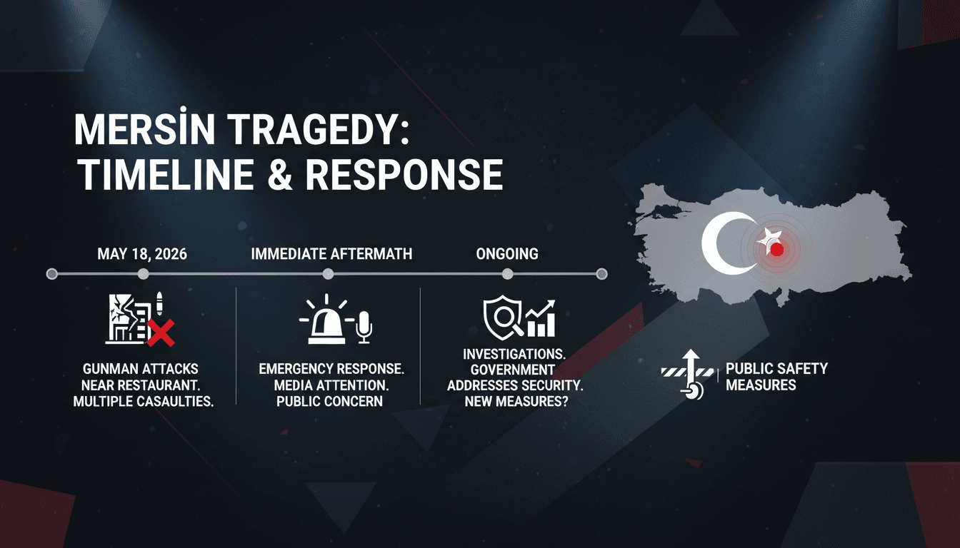 Scene of the shooting incident near a restaurant in Mersin, Turkey.