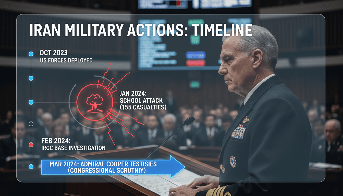 Admiral Cooper testifies before Congress on US military actions in Iran.