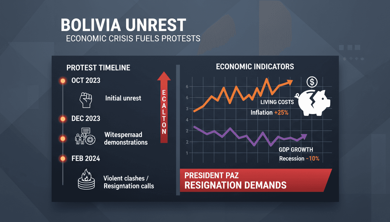Bolivia faces escalating protests demanding President Paz's resignation amid economic crisis