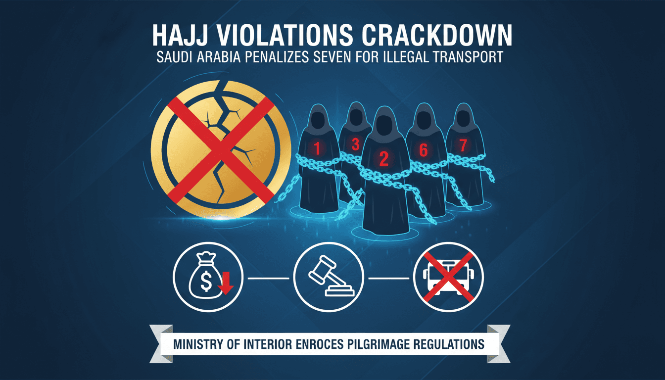 Saudi Arabia penalizes seven individuals for illegal Hajj transport