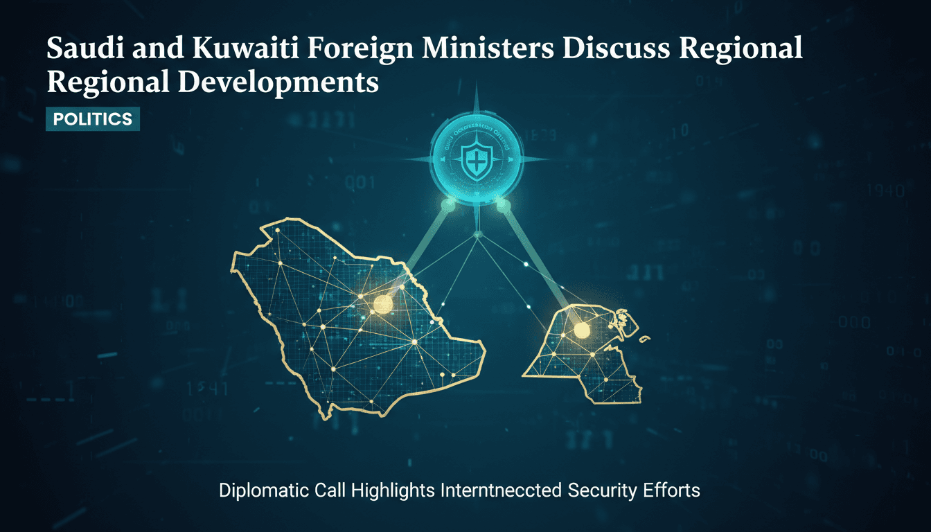 Saudi and Kuwaiti foreign ministers discussing regional developments.