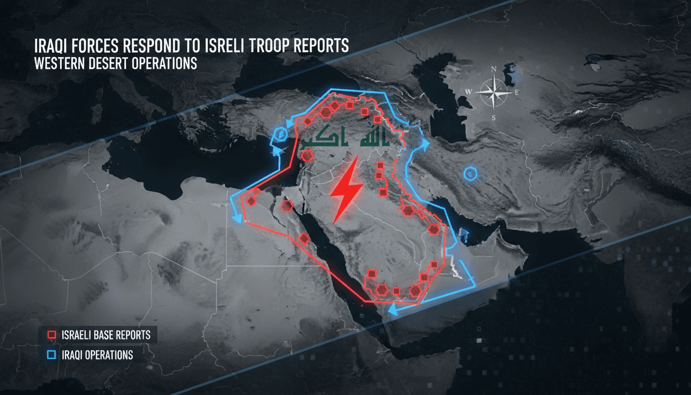 Iraqi forces conducting military operations in the desert.
