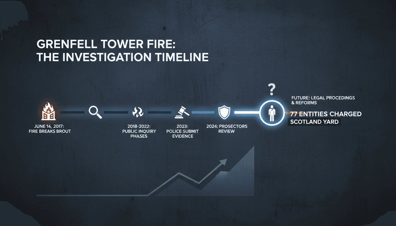 A visual representation of the Grenfell Tower fire investigation timeline.