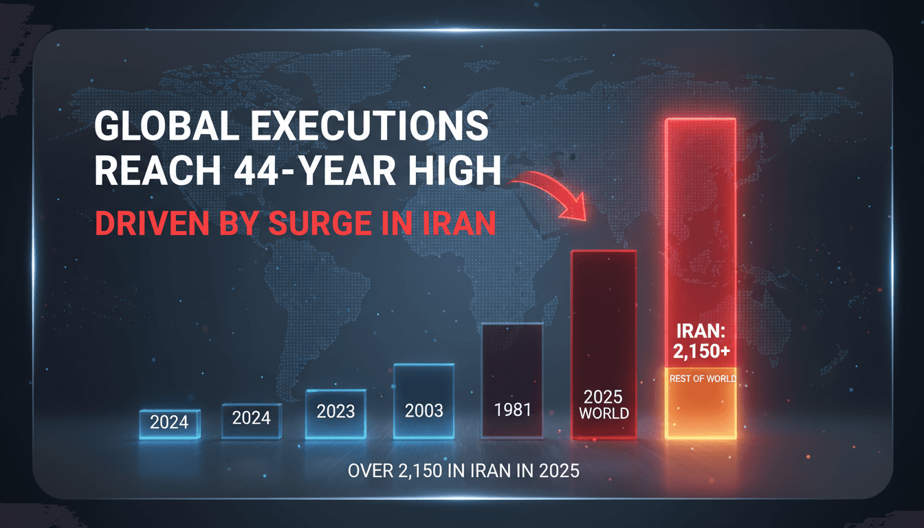 Global Executions Reach 44-Year High Driven by Surge in Iran