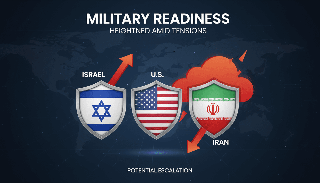 Military readiness levels of Israel and the U.S. in response to Iran tensions.