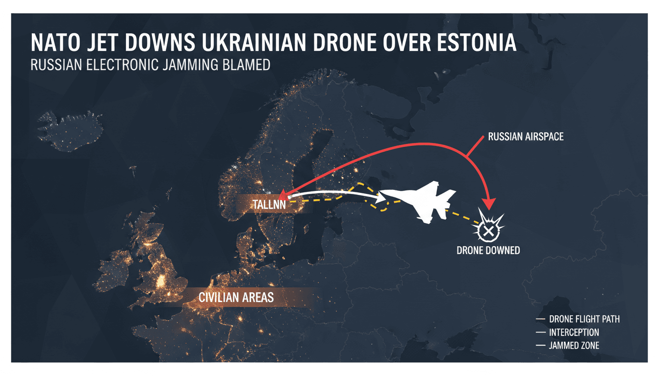 NATO jet intercepts Ukrainian drone over Estonian airspace