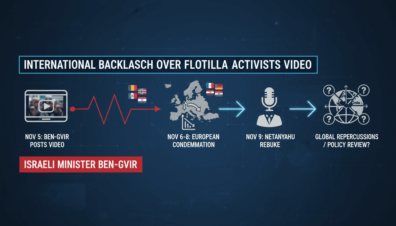 Israeli Minister Itamar Ben-Gvir facing criticism over flotilla activists video