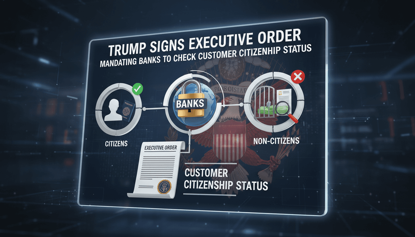 President Trump signing an executive order on banking regulations.