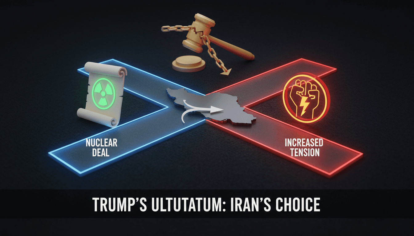 President Trump addressing the media on Iran nuclear negotiations.