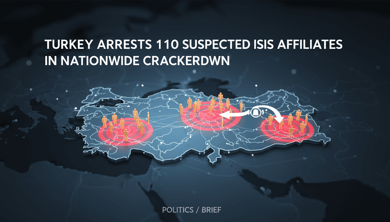 Turkey arrests 110 suspected ISIS affiliates in nationwide crackdown