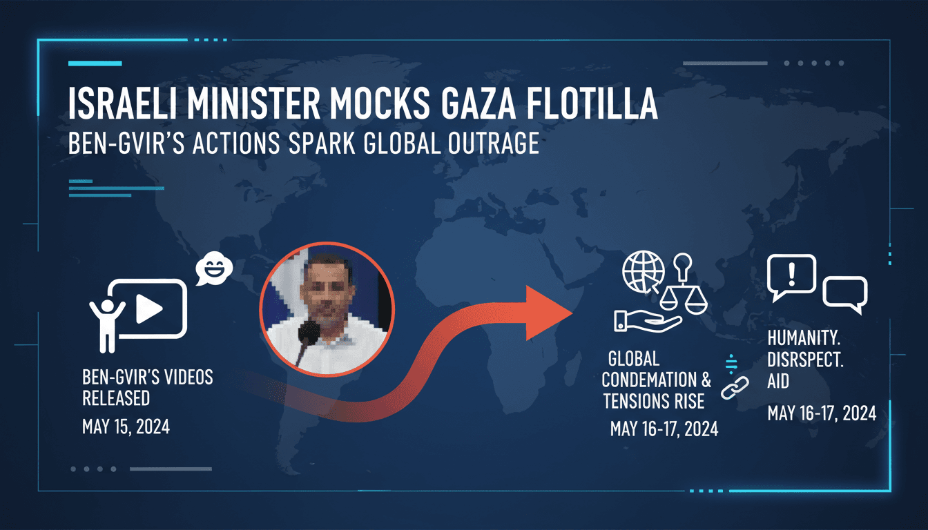 Israeli Minister Itamar Ben-Gvir taunting Gaza flotilla activists in a controversial video.
