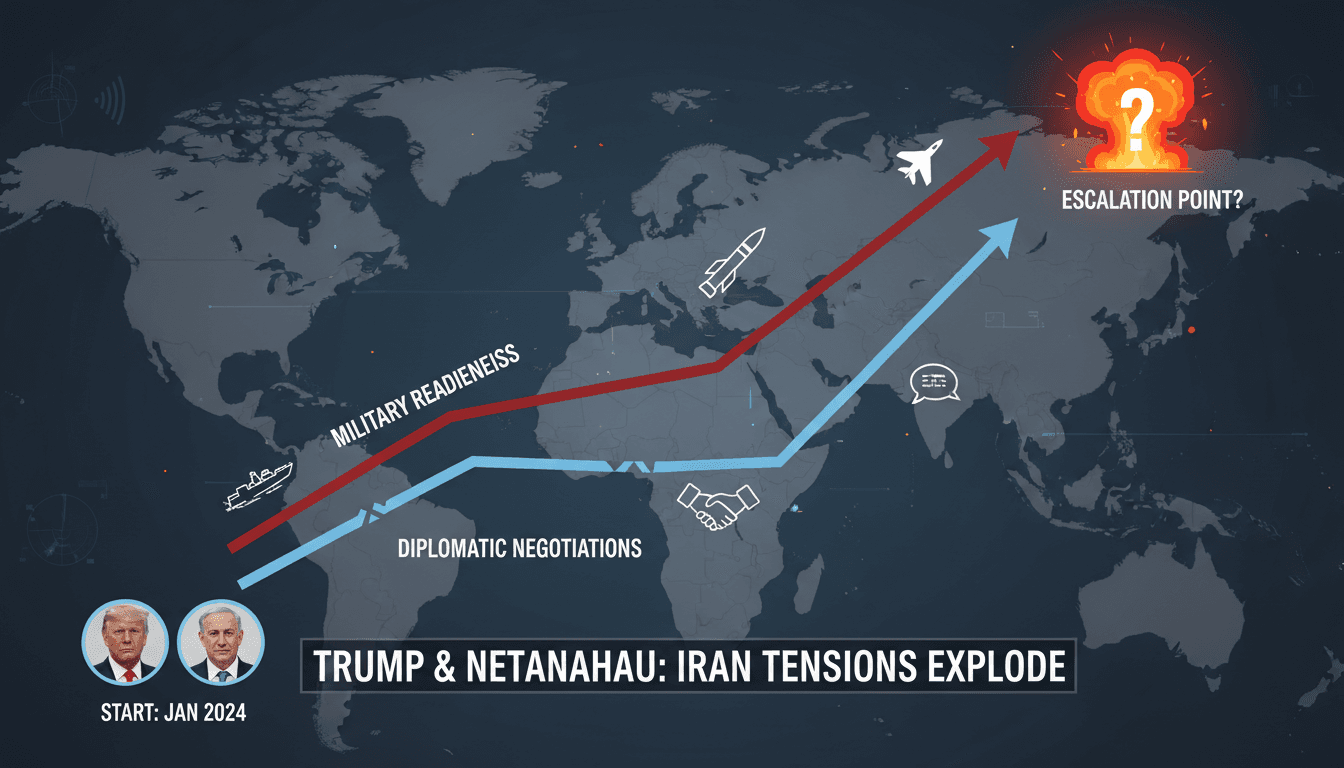 Trump and Netanyahu discussing military strategies regarding Iran.