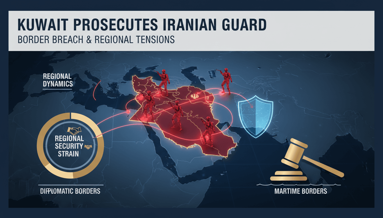 Kuwaiti border security forces monitoring the area