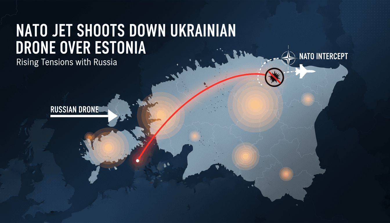 NATO jet shoots down Ukrainian drone over Estonia amid rising tensions with Russia