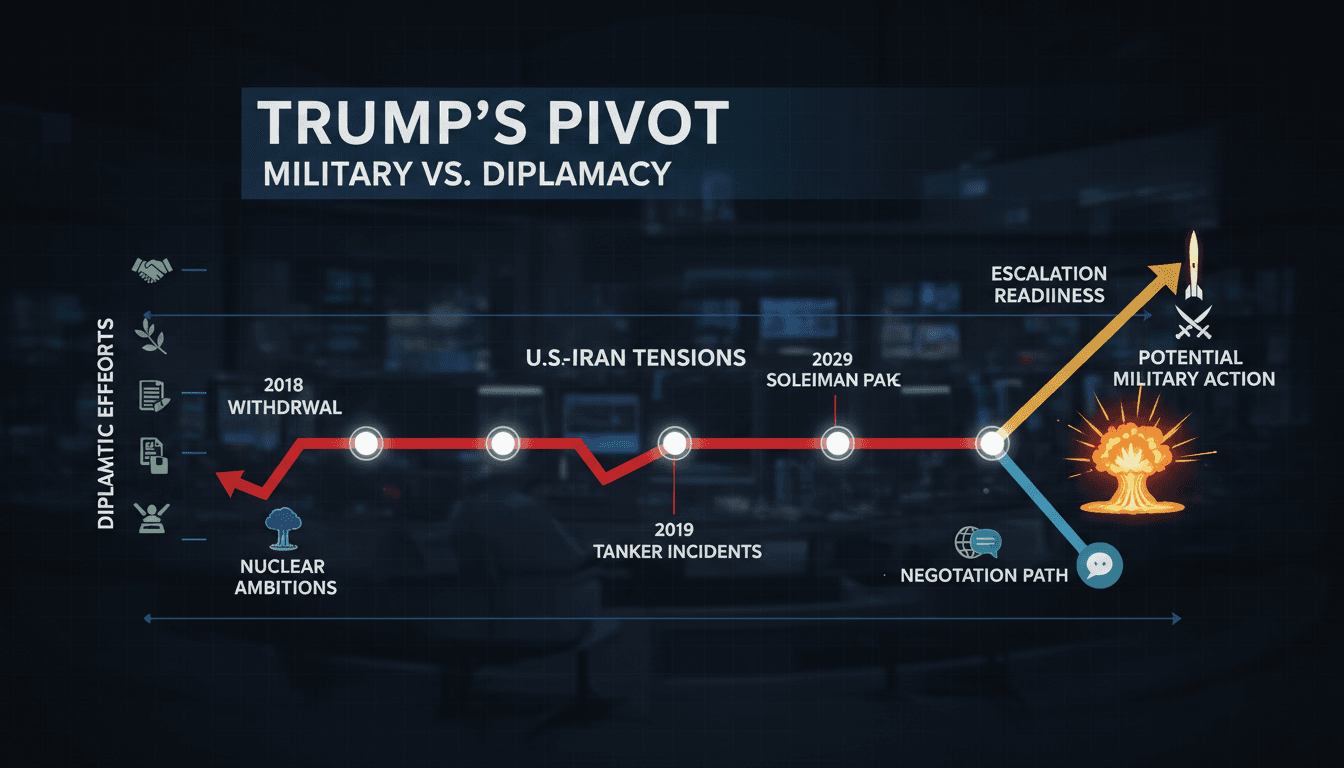 President Trump addressing military options regarding Iran.