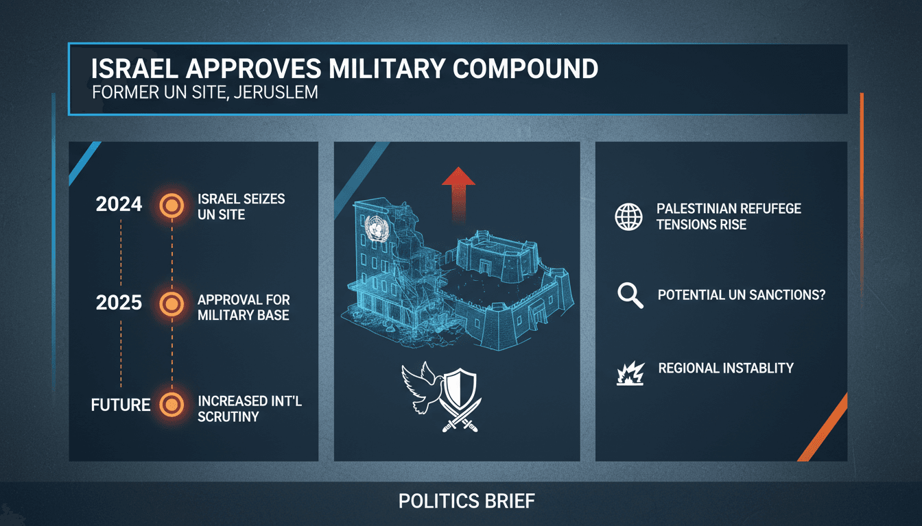 Military compound construction site in Jerusalem on former UN office location