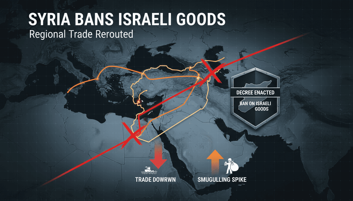 Syria Enacts New Customs Decree Banning Israeli Goods