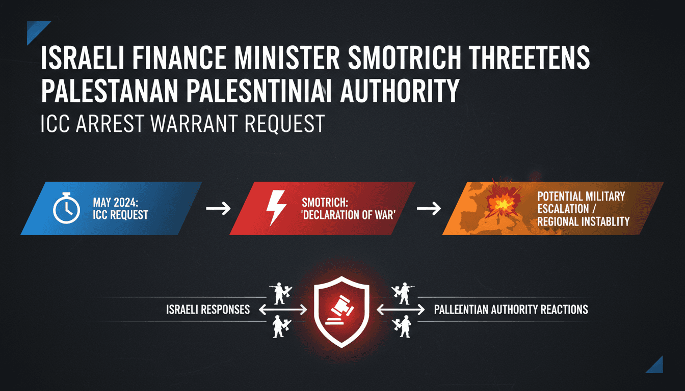 Israeli Finance Minister Bezalel Smotrich speaking at a press conference.