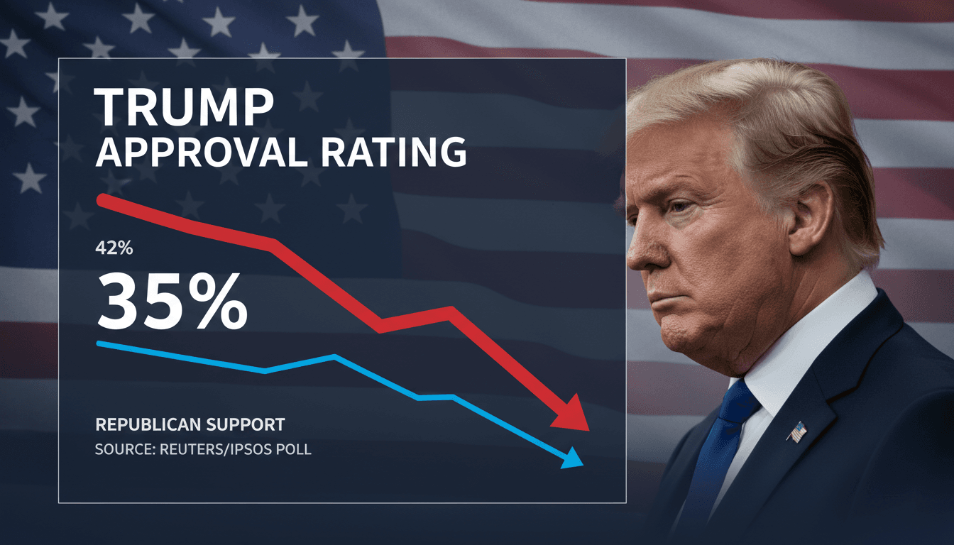 Trump's approval rating drops to 35% amid declining Republican support