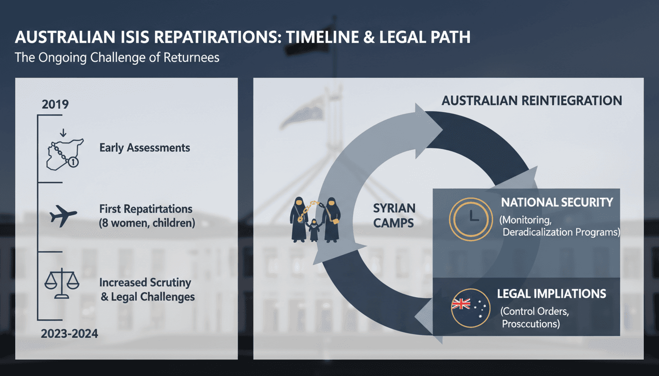 Australian women and children linked to ISIS departing Syria for repatriation.