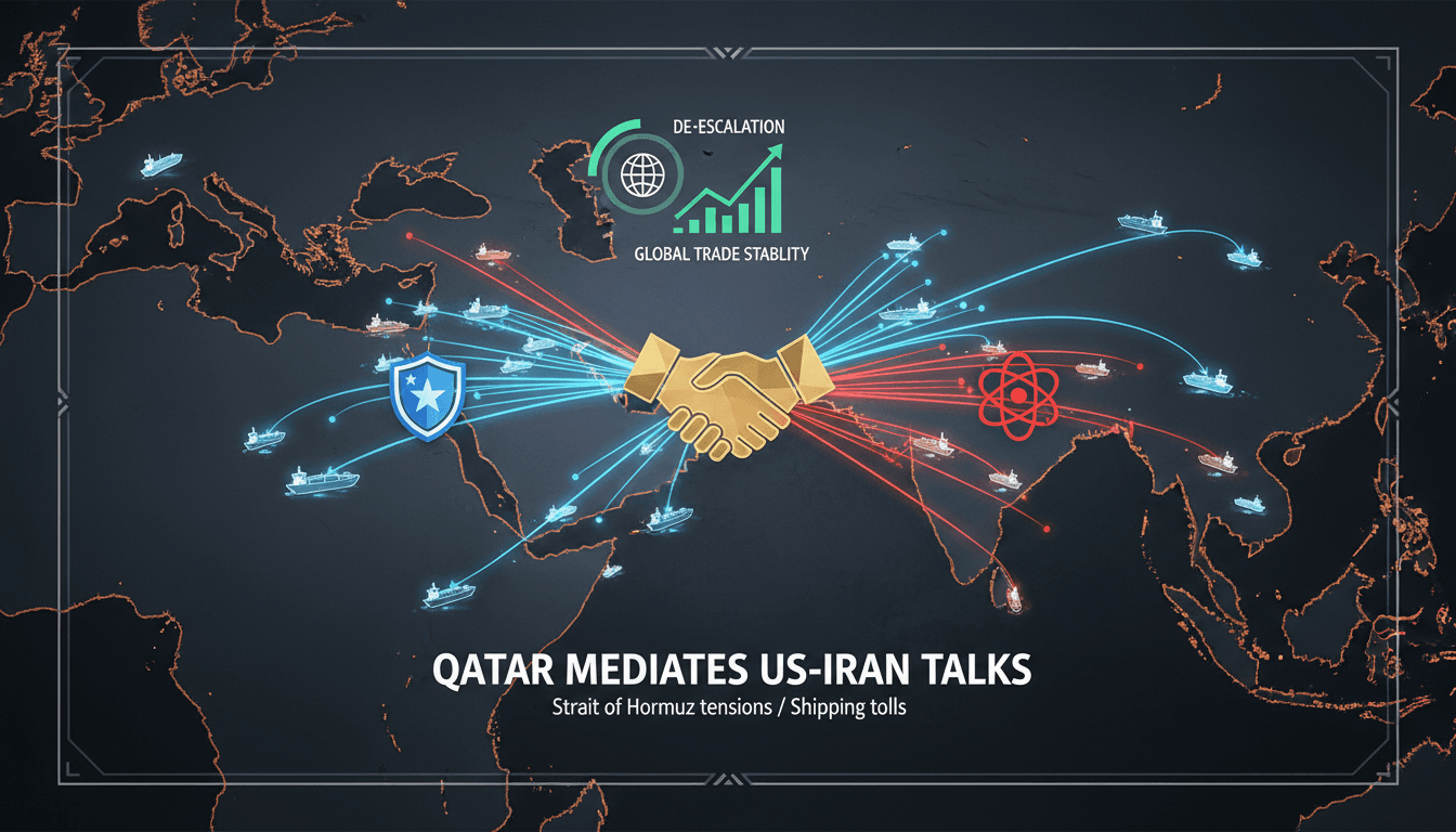 Qatari negotiators in Tehran discussing US-Iran relations and shipping security.