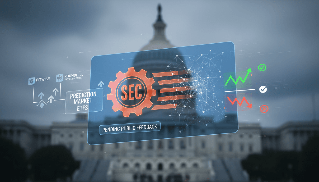 SEC building with a focus on financial regulations and ETFs