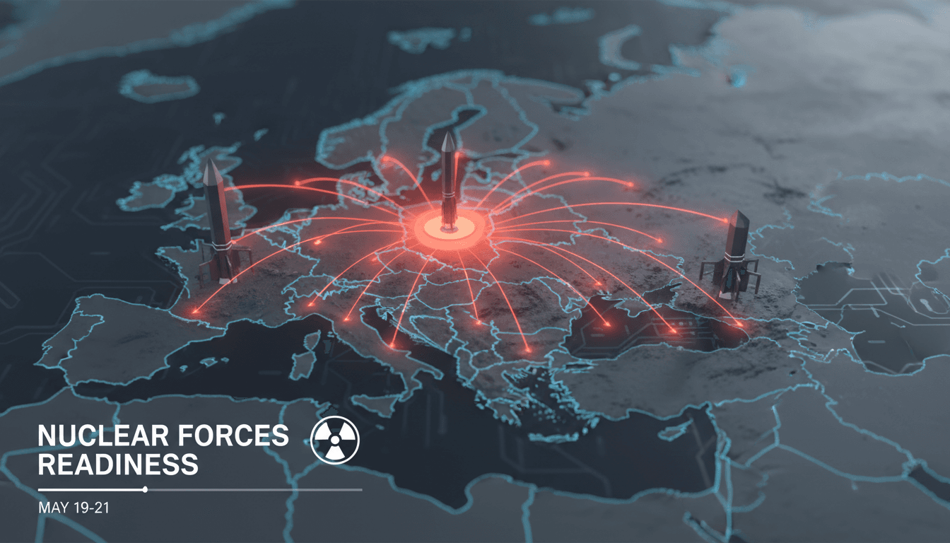 Russian military exercises showcasing nuclear forces readiness