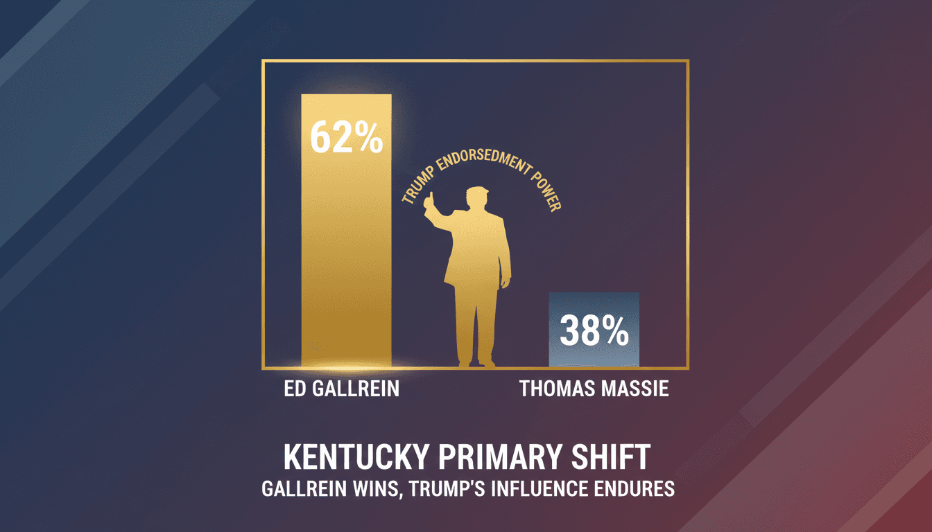 Ed Gallrein celebrating his victory in the Kentucky Republican primary.