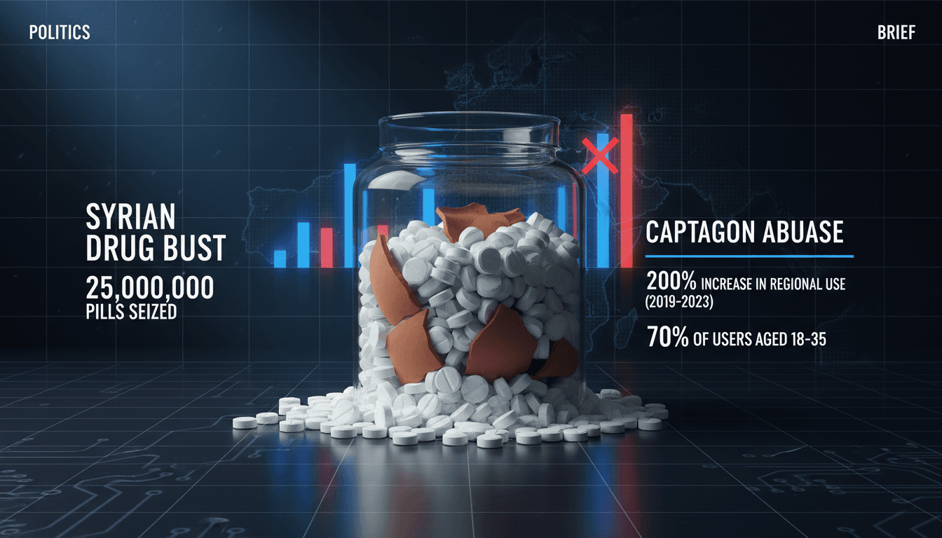 Syrian authorities intercept 25 million Captagon pills in major drug bust