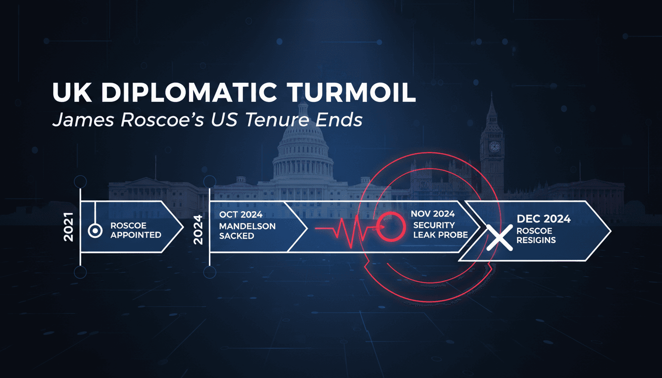 James Roscoe, UK Deputy Ambassador to the US, resigns amid investigation.