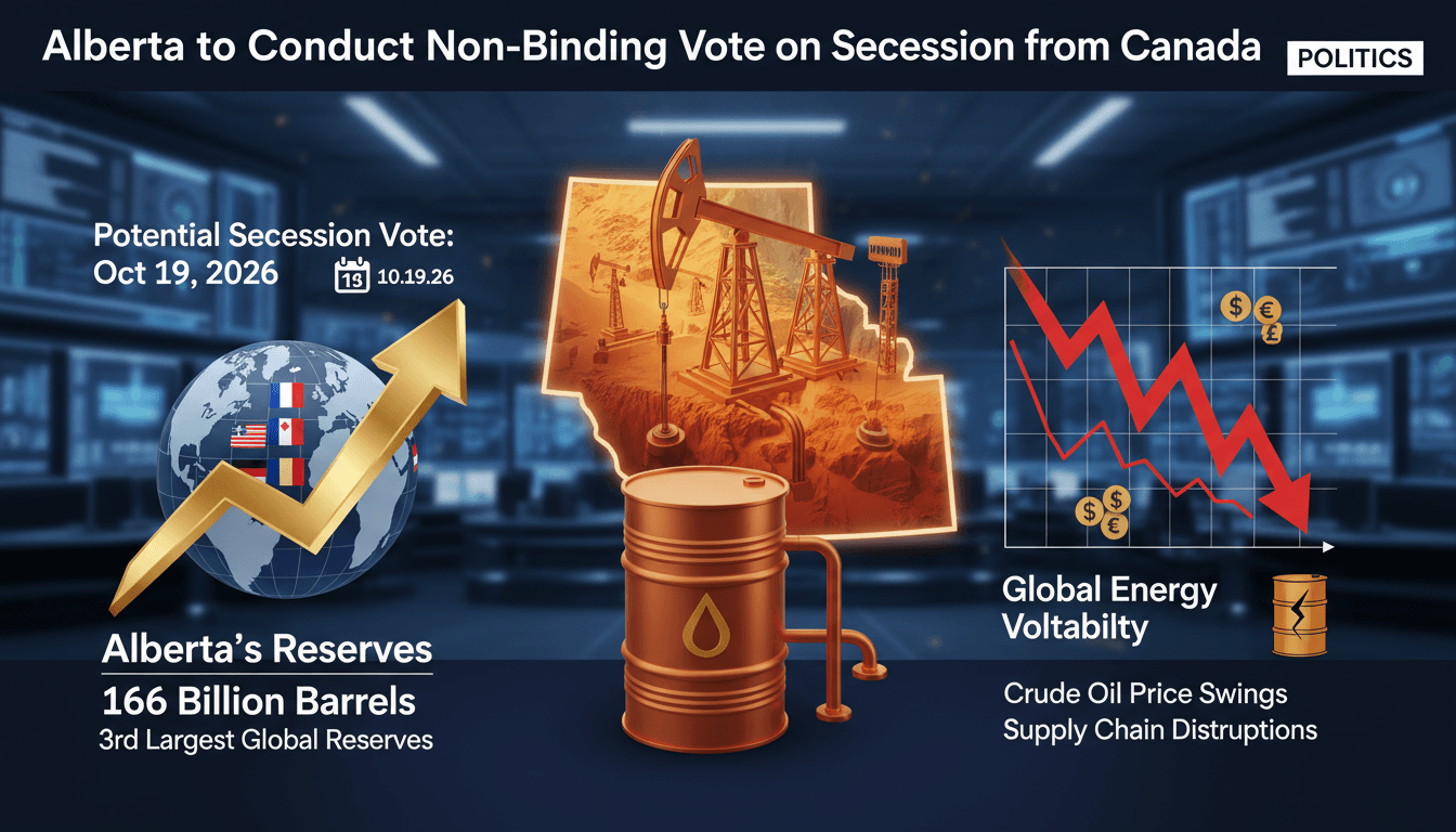 Alberta to Conduct Non-Binding Vote on Secession from Canada