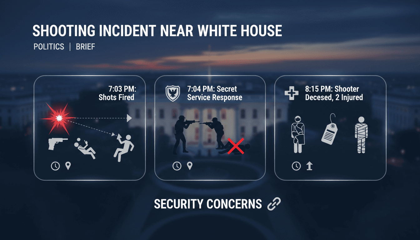 Scene of the shooting incident near the White House with emergency response.